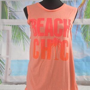 2/$15 Fifth Sun Beach Chic Orange Tank Top Size Large New without Tags BUNDLE